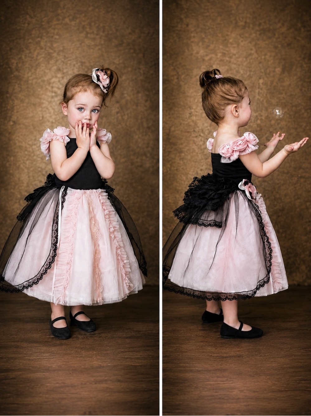 Dollcake Autumn Frock Dress Size 2 Pink Black Tulle